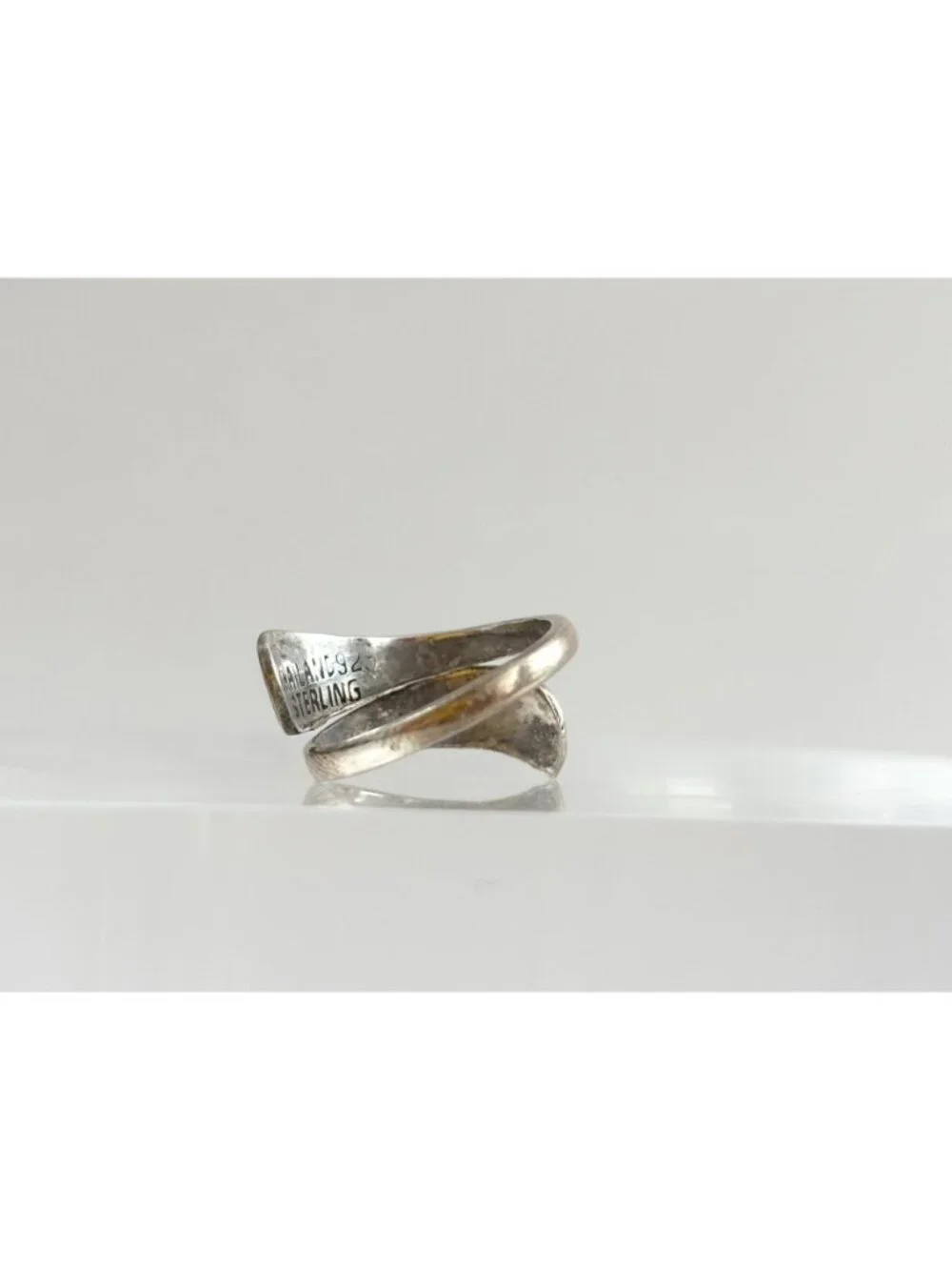 Cloissone Enameled Floral Made Wrap Sterling Silver 925 Vintage Ring - sz 4